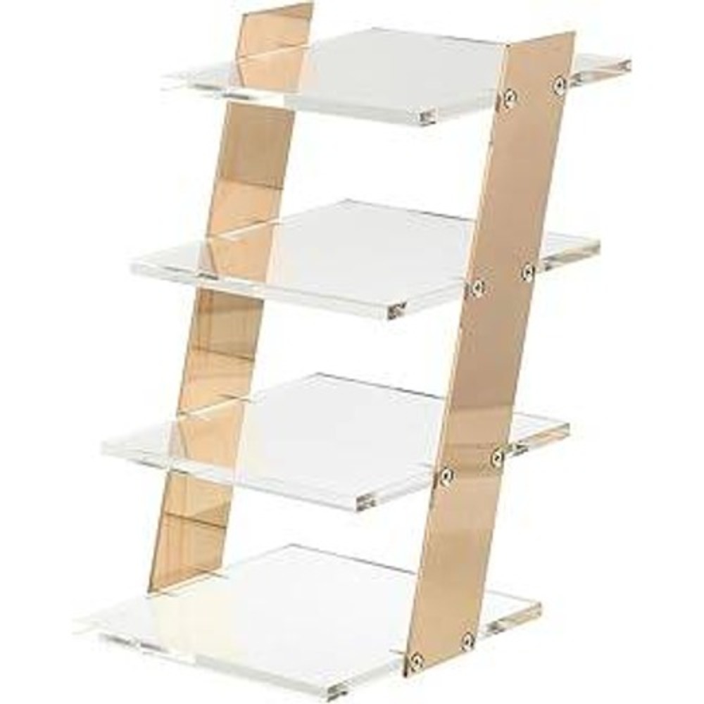4-Layer Acrylic Sunglass‎ Holder Gold Glitter Column Eyewear Display Stand NEW